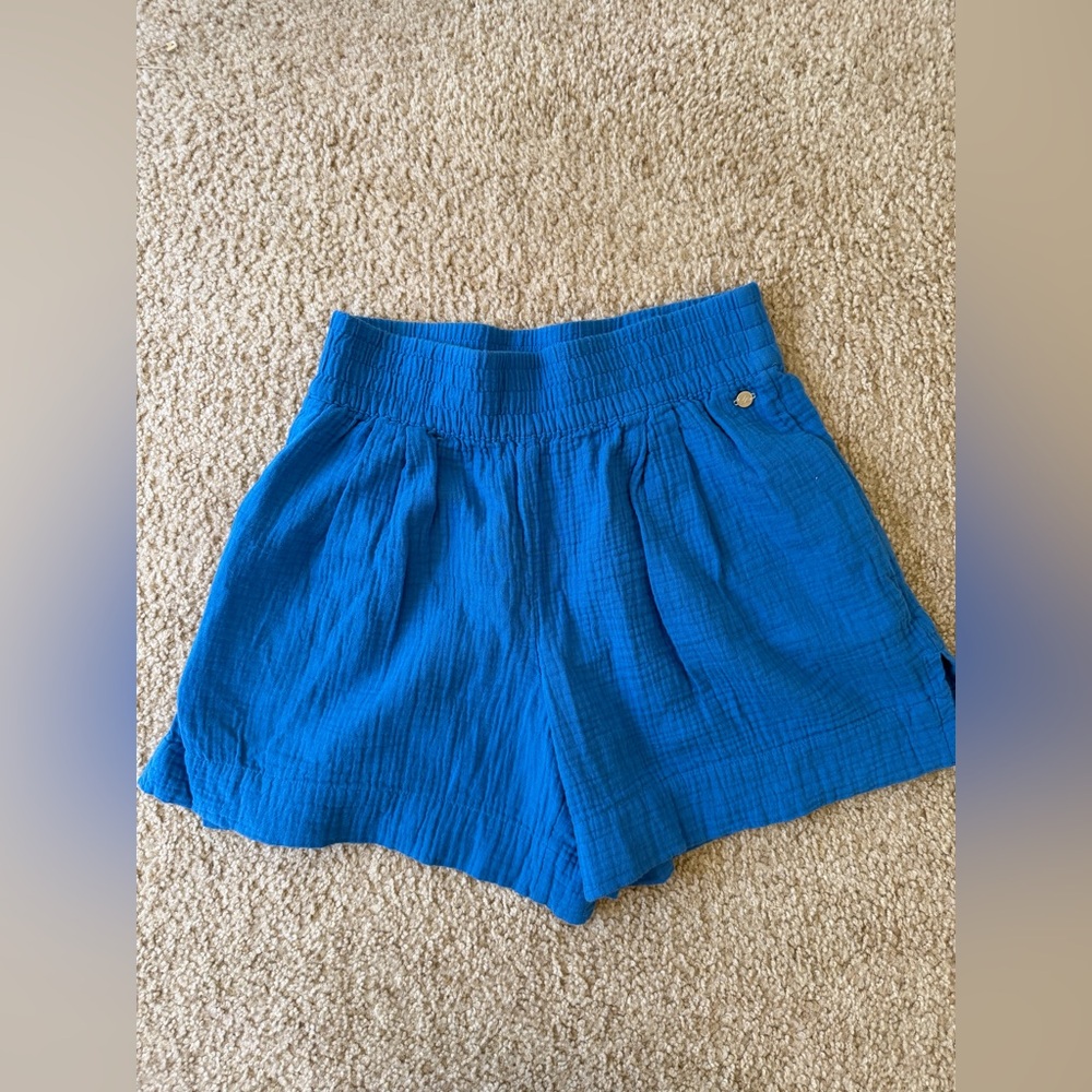 CALIA High Waist Blue Shorts